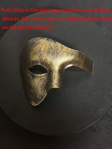 Multi-Color Half Mask | Vintage Antique Tone Halloween Party Prop Men's Cosplay Performance Mask - Multicolor - View 13