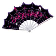 1pc Halloween Themed Spider Web Print Folding Fan, Handheld Decorative Fan, Costume Party Styling Prop, Holiday Party Small Gift - Multicolor - View 4