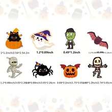 100pcs Asymmetrical Halloween Cartoon Graffiti Stickers, 1 Inch, 8 Cartoon Pattern Designs, Office Stickers, School Supplies, Holiday Party, Helmet, Water Bottle, Phone Case DIY Decoration, PVC Sealing Stickers, Sealing Labels, Decals - Graffiti Stickers - View 3