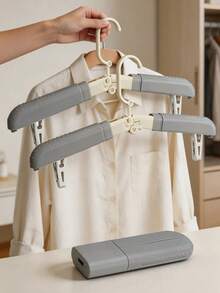 2/1pc Multifunctional Folding Travel Clothes Hanger, Portable Drying Rack, Suitable For Business Travel, Compact Folding Hanger, Suitable For Home, Dorm, Camping, Cruise, Travel Essential, Space-Saving, Ideal Gift For Parents On Mother's Day And Father's Day - Multicolor - View 1