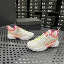 NIKE JORDAN One Take II Unisex White Pink Neon Basketball Shoes | Hyper Pink Green Contrast Color Summer Neon Court Style CZ0840-163 - Multicolor - View 2