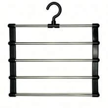 1 buah Gantungan Celana Trapezoid Fungsional, Rak Celana Lipat Stainless Steel dengan Klip, Rak Penyimpanan Celana Berlapis, Gantungan Celana Anti Selip, Pengatur Penyimpanan Lemari, Rak Penyimpanan Celana Lipat - MultiWarna - View 12