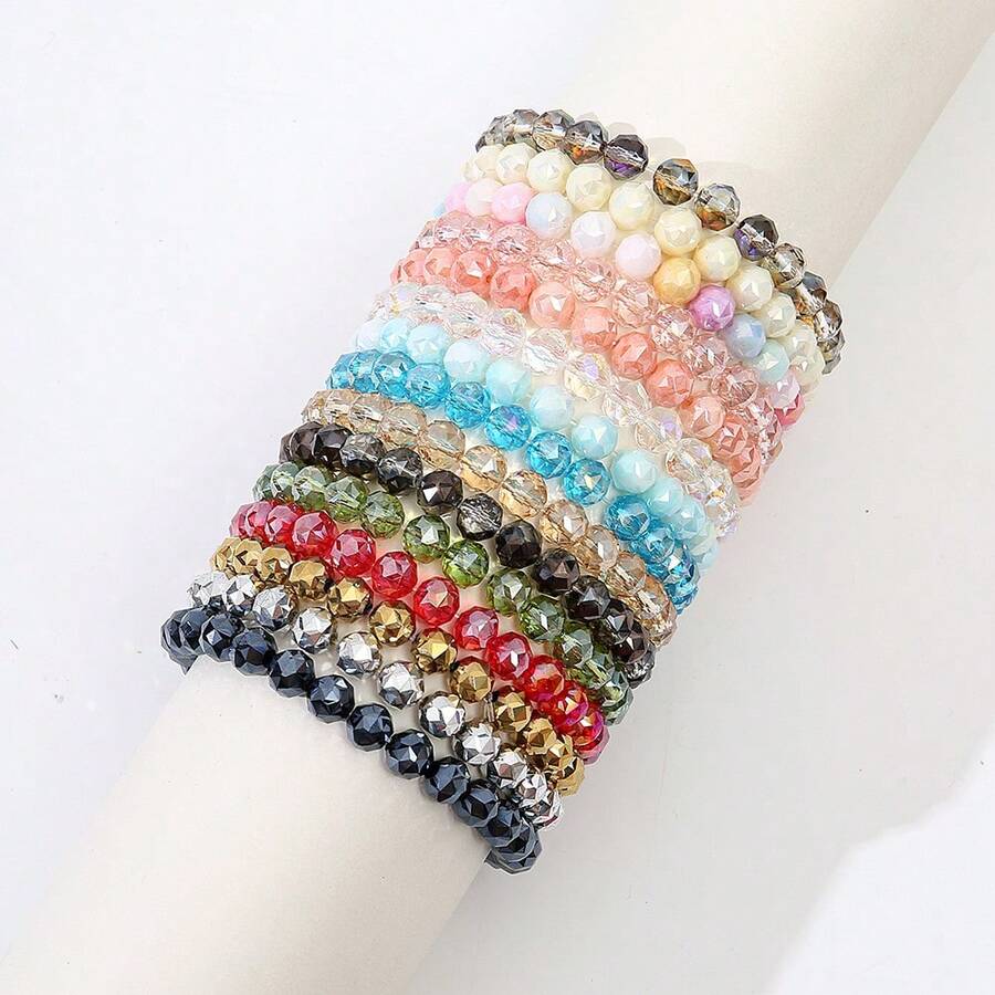 New Korean Style Glass Bead Bracelet For Women, Beaded Bracelet, European And American Popular Handmade Jewelry - Glass Bead Bracelet - View 1