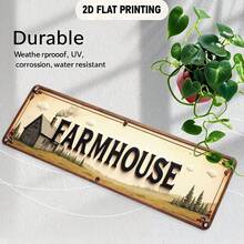 2D Flat Sign, European Style Fashion Decor With "Farmhouse" Text, Suitable For Bar, Living Room, Restaurant, Hotel, And Holiday Scenes Like Halloween, Christmas, Perfect For Home Decor (Random Style) - A - View 4