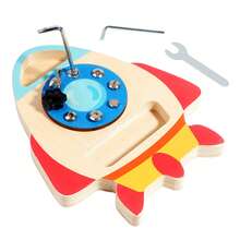 Children's Educational Wooden Simulation Screw & Nut Rocket Busy Board Disassembly Toy, Patience & Concentration Training, Holiday Gift Toy - Multicolor - View 12
