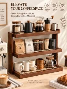 Desktop Storage Rack Home Computer Desk Foldable Coffee Cup Holder Camping Table Bar Counter Organizer Shelf - Multicolor - View 1