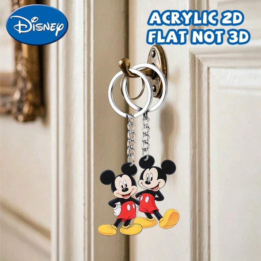 2pcs Disney New Material, Playful Mickey Mouse, Keychain Pendant, Key Ring, Halloween Holiday Gift Decoration Keychain, Car Keychain, Key Chain Backpack Wallet Keychain, Christmas Holiday Party Gift, Cute Keychain, Women's Keychain, Key Chain, Keychain Pendant, Women's Car Accessories, Back To School, Mexico - Multicolor - View 1