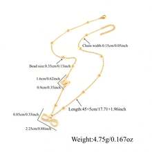 1pc New Classic Initial Infinity Symbol Pendant Gold Stainless Steel Bead Chain Necklace For Women - Necklace - View 2