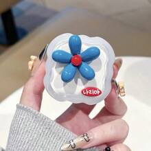 5pcs/Set Compatible With UK 20W Cable Protector Red & Blue Floral Accessories TPU Material Anti-Drop Anti-Scratch Laser White Data Cable Wrap Anti-Break - Blue Flowers - View 4