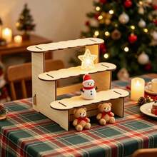1pc Wooden Desktop Organizer Rack, Multi-Layer Design, Suitable For Home Storage And Display, Desktop Display Stand - Multicolor - View 1