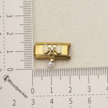 1PC Stainless Steel Italian Modular Bracelet Charm, Enamel Cute Butterfly Heart & Flower Pendant, DIY Bracelet Jewelry Making Supplies - 0.9x2cm Module - View 22