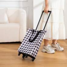 Multifunctional Shopping Cart, Easy To Fold, Equipped With Wheels For Convenient Movement, Made Of Durable Oxford Fabric, Perfect For Shopping And Travel - Multicolor - View 12