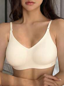 DAZY 女款無縫露背性感內衣 夏季新娘內衣 3條可調節肩帶 低背婚禮內衣 透氣舒適 正式場合吊帶背心 - 杏色 - 查看 8