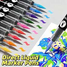 13-63 Colors Professional Art Acrylic Marker Set,Soft Tips,Suitable For Painting,Sketching Coloring,Perfect Great Gift For Friends,Back To School - Multicolor - View 7
