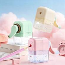 Hand-Crank Pencil Sharpener, Highly Attractive Design, Automatic Pencil Feed, Effortless Pencil Sharpener For Students And Office Use - Multicolor - View 2