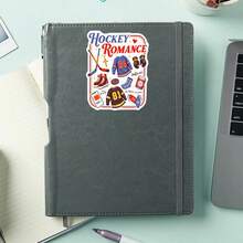 1PC Bookish Sports Romance Fan Sticker, Novel Lover Quote Vinyl Decal For Laptop Water Bottle Notebook E-Reader, Waterproof Fiction Reader Decal Sticker, Aesthetic Stationery Journaling Scrapbook Gift For Her - Multicolor - View 5