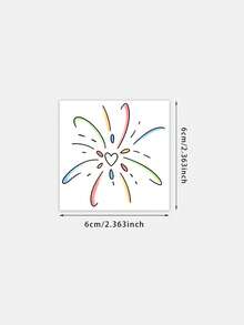1pc Temporary Tattoo Sticker, Color Simple Line Heart Firework Pattern, Realistic Fake Tattoo Design, Suitable For Daily, Bachelorette Party Favors, Music Festivals, Cosplay, Graduation Gifts, Lasts 3-5 Days - Multicolor - View 6