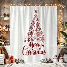 1pc Christmas Tree Shower Curtain, Vintage Design, Waterproof Bath Curtain, Suitable For Bathtub Partition, Bathroom Decor And Bathroom Accessories, Home Decor Gift, Includes 12 Hooks - Multicolor - View 9