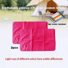Set Bantal Udara Portabel Besar 3 Buah, Cocok untuk Pesawat, Mobil, Kereta Api, Tidur Siang di Kantor dan Berkemah, (2 Bantal Tiup dan 1 Pompa Udara) Set Istirahat Kompak Ultra Ringan, Cocok untuk Perjalanan dan Aktivitas Luar Ruangan, Warna Pompa Udara Acak - MultiWarna - View 11