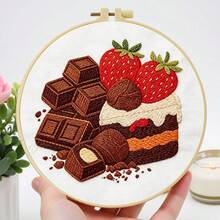 1 قطعة 20*20 سم/7.9*7.9 بوصة، طقم تطريز كعك لذيذ، مجموعة تطريز يدوية DIY للمبتدئين البالغين، هدية منزلية، هدية خياطة للنساء، تشمل دليل المستخدم، قماش مطبوع بالنمط، إطار التطريز، الإبرة والخيط. - 20*20 سم / 7.9*7.9 بوصة - مشاهدة 15