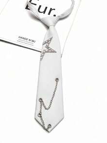 1pc Unisex Chain Star Personalized Fashion Casual Tie - Multicolor - View 3