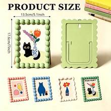 1pc Decorative Plastic Photo Frame, 7*5.1 Inch, Cute Desktop Display Photo Frame, Suitable For Nursery, Living Room, Home Decor, Photo Storage - Multicolor - View 4
