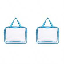 4pcs-1pc Contrast Trim Clear PVC Tote Storage Bag With Zipper, Transparent Organizer Pouch For Baby Toys, Building Blocks & Nursery Sundries - Multicolor - View 19