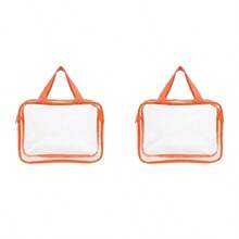 4pcs-1pc Contrast Trim Clear PVC Tote Storage Bag With Zipper, Transparent Organizer Pouch For Baby Toys, Building Blocks & Nursery Sundries - Multicolor - View 16