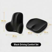 2pcs Car Seat Comfort Set, Memory Foam Lumbar Support Pillow And Ergonomic Seat Cushion, Suitable For Daily Commute And Long-Distance Driving - Lumbar Support and Seat Cushion Set - View 5