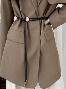 1pc Fashionable Vintage Thin Knotted Waist Belt, Adjustable Length, Suitable For Date, Outing, Daily Commute--Match With Skirt, Shirt, Coat, Fashionable Decorative Versatile Waist Rope - Multicolor - View 1