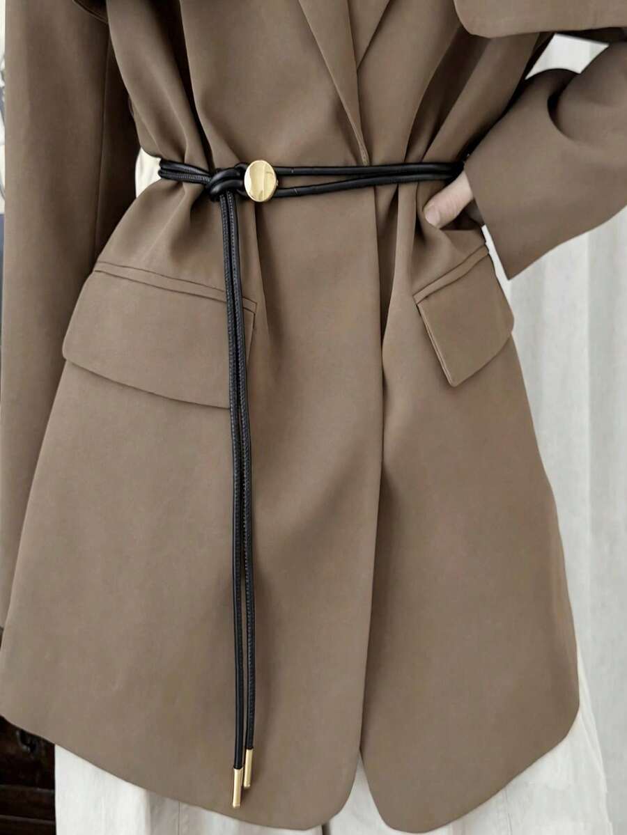 1pc Fashionable Vintage Thin Knotted Waist Belt, Adjustable Length, Suitable For Date, Outing, Daily Commute--Match With Skirt, Shirt, Coat, Fashionable Decorative Versatile Waist Rope - Multicolor - View 1