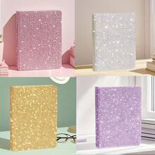 1pc Sparkling Rhinestone A6 Notebook - Glittering Diamond Hardcover Diary, Multi-Color Gemstone Decor, Women Office Desk Accessory, Journal | Charming Appearance | Shiny Cover, Adorable Notebook School Supplies - Multicolor - View 7