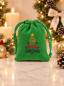 Tas Kado Natal dengan Tali Serut, 6 Motif Tema Natal, Tas Penyimpanan Liburan Warna Hijau, Cocok untuk Permen, Camilan, dan Kado Kecil, Sempurna untuk Souvenir Pesta dan Pengisi Kaos Kaki Natal, Tidak untuk Kontak dengan Makanan, Motif Acak - Tas serut Natal - View 7