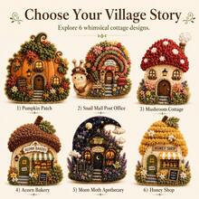 3D Christmas Fabric Punch Needle Embroidery Handmade Kit, Adult Christmas DIY Craft Set, Suitable For Beginners Vintage Holiday Handmade Decoration, Includes Simple Illustrated Guide - House - View 1