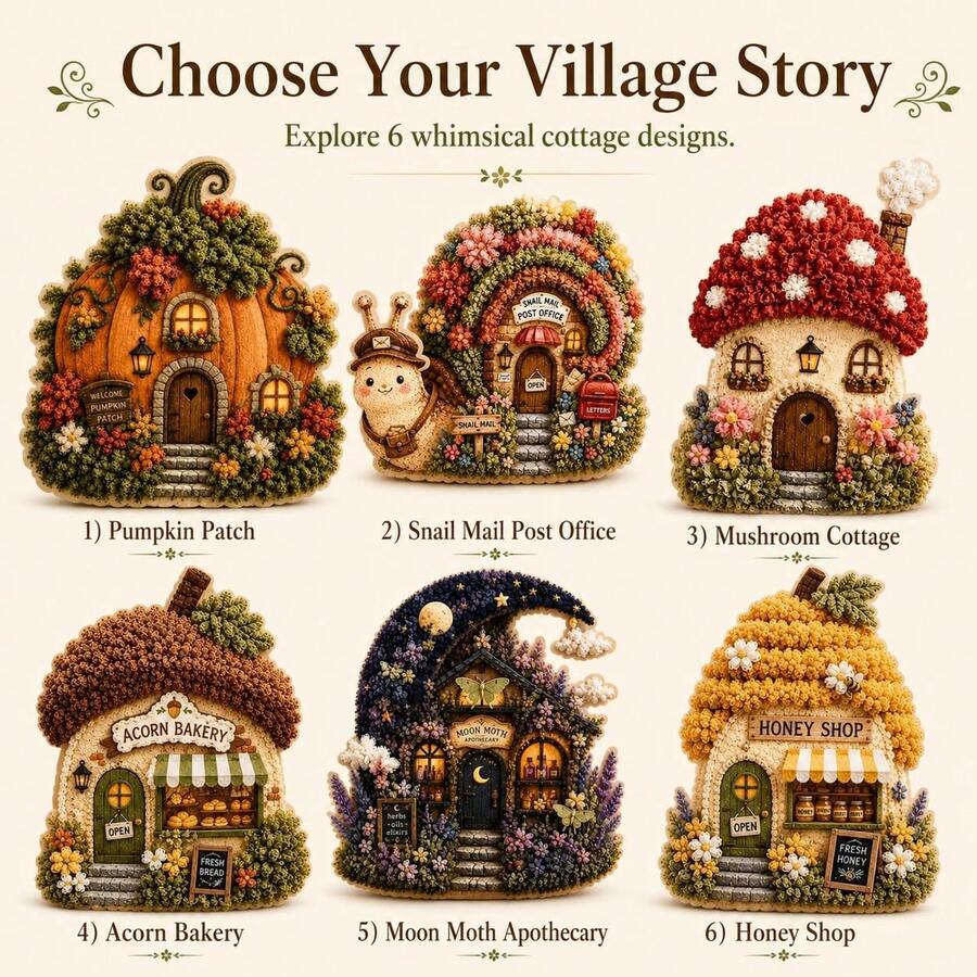 3D Christmas Fabric Punch Needle Embroidery Handmade Kit, Adult Christmas DIY Craft Set, Suitable For Beginners Vintage Holiday Handmade Decoration, Includes Simple Illustrated Guide - House - View 1