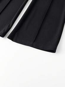 Women's High Waist Front Seam Flare Pants, Elastic Waist Slim Fit Stretch Bootcut Trousers, Casual & Formal - Black - View 6