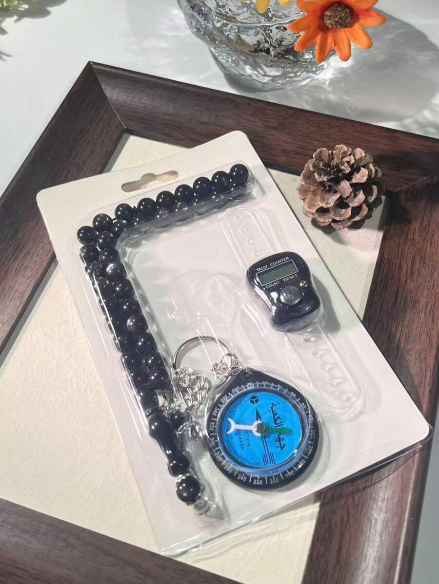 Set Tasbih Penghitung Cincin Mini yang Indah, Portabel, Ringkas, Ringan, Blok Warna Minimalis Elegan, Penghitung Doa Arab Timur Tengah 0-99999, Penghitung Orang, Penghitung Serbaguna - Beraneka warna - View 1