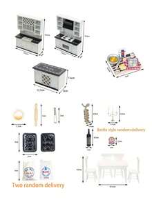 1 Set 19.5cm 1:12 Dollhouse Miniature Luxury Mini Fun Dollhouse Furniture Decor, Full Set Kitchen Scene Miniature Items, Suitable For Soft Decor Scene Matching; Adult Women Collection Atmospheric Item, Desktop Micro Landscape, Four Seasons Kitchen Scene Decoration - Multicolor - View 5