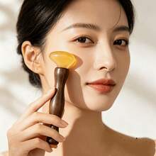 Handheld Facial Massager, Mini Facial And Eye Gua Sha Massage - Coffee Brown - View 1