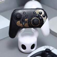 3D Printed Black 3D Decorative Figurine, Headphone Game Controller Stand With Matte Texture Craftsmanship, Minimalist Angular Design With White Circular Decoration, Surface Retains Printed Texture. Suitable For Desktop, Desk, Gaming Station As Decorative Display, Unique Niche Desktop Item, Suitable For Collection And Display, Also As Creative Gift For Like-Minded People, High Recognition Design, Holiday Gift - Multicolor - View 5