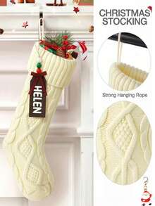 Braided Christmas Stockings, Christmas Gift Bags, Fireplace Hanging Decor, Christmas Tree Ornaments, Holiday Decorative Socks, Christmas Decorations - Multicolor - View 7