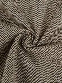 Tweed Stand Collar Cinched Waist Cropped Blazer, Contrast Trim Single-Breasted Long Sleeve Slim Fit Jacket, Mature Vintage Style Short Blazer, Suitable For Office Commute, Girls Gathering, Casual Date - Brown - View 9