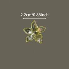 100pcs Acrylic Flower Beads, Clear Floral Beads With Hole, AB Color Transparent Loose Beads For DIY Jewelry Making, Bracelets, Necklaces & Crafts - Random Color - View 3