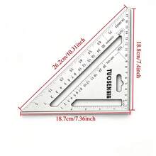 Thickened 90° Right Angle Ruler, Measuring & Marking Square, Multi-Function Aluminum Alloy Woodworking Triangle Ruler - Square Ruler - View 11