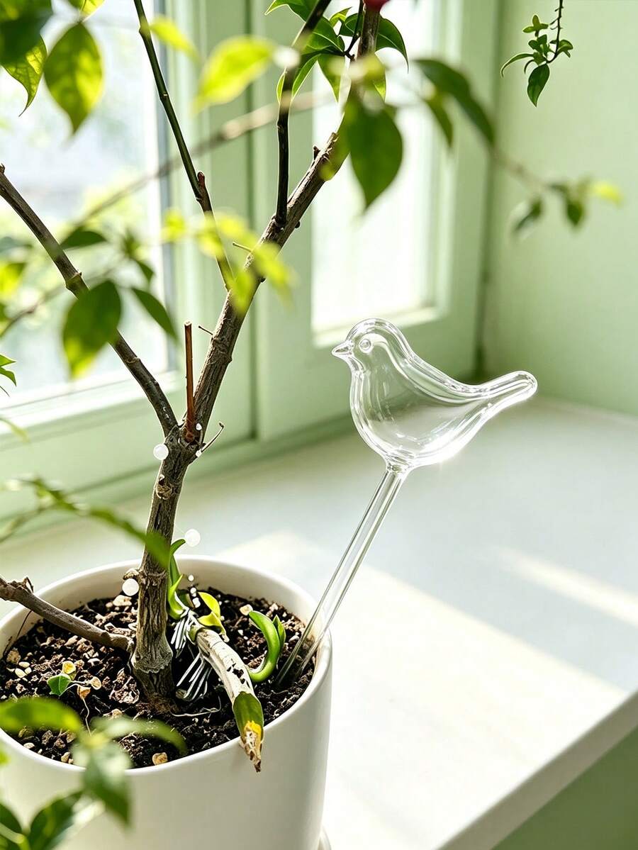 Automatic Plant Watering Device, Cactus, Tulip And Bird-Shaped Slouchy Watering Device, PVC Self-Watering Spikes, Suitable For Indoor Potted Plants, Garden And Lawn Care, Great Helper For Short Trips - Multicolor - View 1