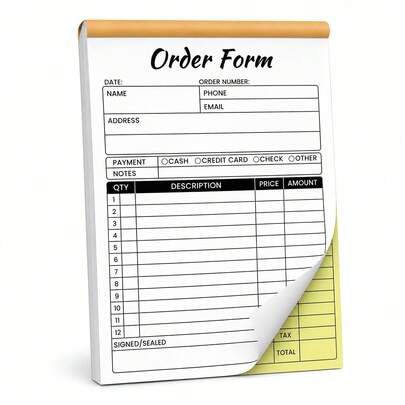 1 pieza Libro de recibos de agradecimiento por su visita, libro de recibos sin carbono de 2 capas blanco y amarillo, adecuado para libro de facturas de pequeños negocios, libro de pedidos, libro de recibos, libro de facturas, aplicable a escenarios comerciales, escolares, de vuelta a la escuela y otros