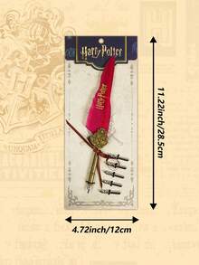 Harry Potter 1支/5支裝 哈利波特復古羽毛筆，哈利波特學校筆套組，可收藏書寫筆附替換筆尖，魔幻文具禮品，適合書迷、學生與成人，羽毛方向與尺寸隨機 [官方授權] - 彩色 - 查看 8