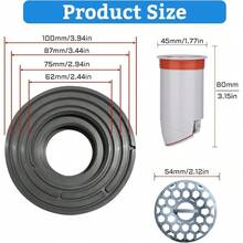 Shower Floor Drain Anti-Backflow Hair Filter, Odor-Proof Design, Prevents Backflow, Odor And Hair Clogging, Universal Fit For 1.9-3.9 Inch Drain Pipes And Sewage Pipes, Black/Grey - Black - View 5