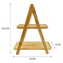39.5x33x14 Cm Wood A-Frame Storage Shelf, 2-Tier Display Stand, Random Color - Redwood - View 5