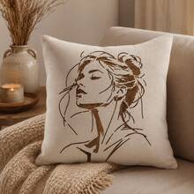 4pcs Women Portrait Stencils, Washable & Reusable Abstract Line Art Women Templates, Suitable For Canvas, Fabric, Tote Bags, Pillows & DIY Crafts - A - View 4